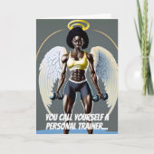 Zwart Vrouw Personal Trainer of Coach Verjaardag Kaart (Voorkant)