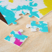 Zwart Vrouw Pop Art Multicolor Legpuzzel (Zijkant)