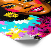 Zwart Vrouw Pop Art Multicolor Poster (Hoek)