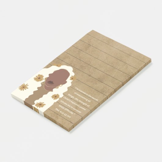 Zwart Vrouw Portret Christelijke Schrift gevoerd Post-it® Notes (Schuin)