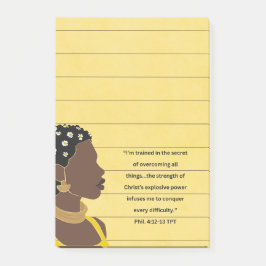 Zwart Vrouw Portret Christelijke Schrift gevoerd Post-it® Notes