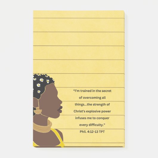 Zwart Vrouw Portret Christelijke Schrift gevoerd Post-it® Notes (Voorkant)