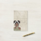 Zwart Vrouw Portret Gelijnd Sticky Post-it® Notes (Op bureau)