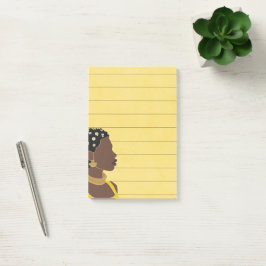 Zwart Vrouw Portret Gelijnd Sticky Post-it® Notes