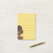Zwart Vrouw Portret Gelijnd Sticky Post-it® Notes (Op bureau)