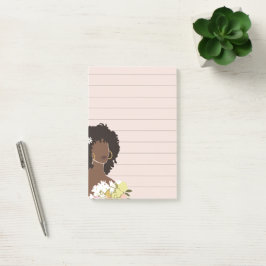 Zwart Vrouw Portret Gelijnd Sticky Post-it® Notes