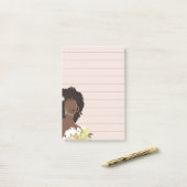 Zwart Vrouw Portret Gelijnd Sticky Post-it® Notes (Op bureau)