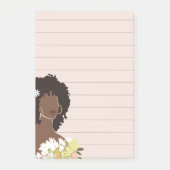 Zwart Vrouw Portret Gelijnd Sticky Post-it® Notes (Voorkant)