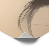  zwart vrouw portretschets poster (Hoek)