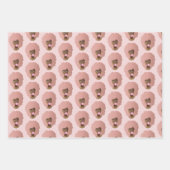 Zwart Vrouw, Roze Afro, Natuurlijk Haar, Roze Inpakpapier Vel (Voorkant 3)