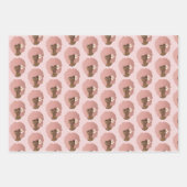 Zwart Vrouw, Roze Afro, Natuurlijk Haar, Roze Inpakpapier Vel (Voorkant 2)