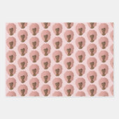 Zwart Vrouw, Roze Afro, Natuurlijk Haar, Roze Inpakpapier Vel (Voorkant)