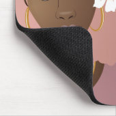 Zwart Vrouw Roze Afro, Sinaasappel Roze Paarse Str Muismat (Hoek)