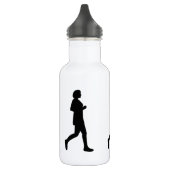 Zwart Vrouw Silhouette Runner Painting Waterfles (Links)