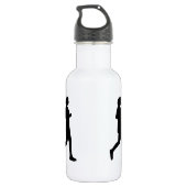 Zwart Vrouw Silhouette Runner Painting Waterfles (Achterkant)