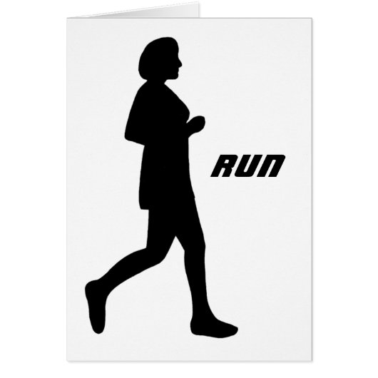Zwart Vrouw Silhouette Runner Running Painting (Voorkant)