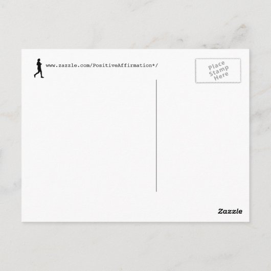 Zwart Vrouw Silhouette Runner Running Painting Briefkaart (Achterkant)