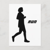 Zwart Vrouw Silhouette Runner Running Painting Briefkaart (Voorkant)