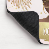 Zwart Vrouw, Tropisch Goud Bladeren & Tinten, Roze Muismat (Hoek)