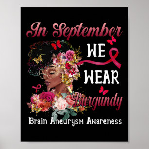 Zwart Vrouwen Bloem Vlinder Hersenen Aneurysma Awa Poster