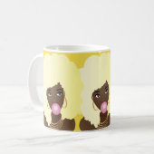 Zwart Vrouwen, Bubblegum, Blondine Afro Art, Geel Koffiemok (Voorkant links)