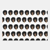 Zwart Vrouwen, Gouden tinten, Blauw Bubblegum Inpakpapier Vel (Voorkant 2)