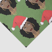 Zwart Vrouwen, Kerstmis Rode Kerstman hoeden, Groe Tissuepapier (Detail)