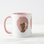 Zwart Vrouwen w/Pink Afro, Bubblegum & Flower Fami Mok (Links)