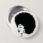 Zwart vrouwenvermogen ronde button 7,6 cm (Voorkant /achterkant)