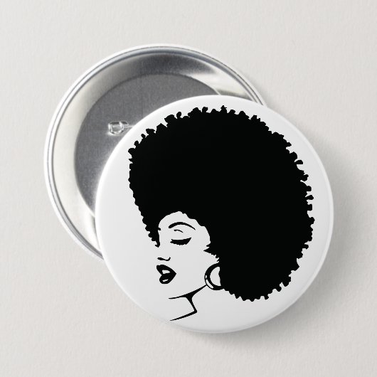 Zwart vrouwenvermogen ronde button 7,6 cm (Voorkant /achterkant)