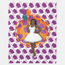 Zwart vrouwtje kleurrijke ballonnen ventilator wit