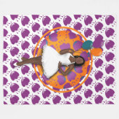 Zwart vrouwtje kleurrijke ballonnen ventilator wit fleece deken (Voorkant (Horizontaal))