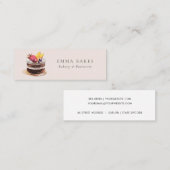 ZWART VRUCHTENSTROOM PATISSERIE CUPCAKE BAKERY MINI VISITEKAARTJE (Voorkant / Achterkant)