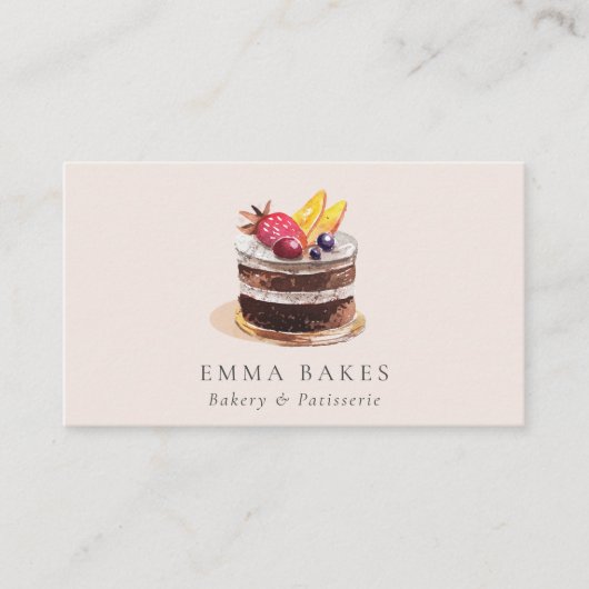 ZWART VRUCHTENSTROOM PATISSERIE CUPCAKE BAKERY VISITEKAARTJE (Voorkant)