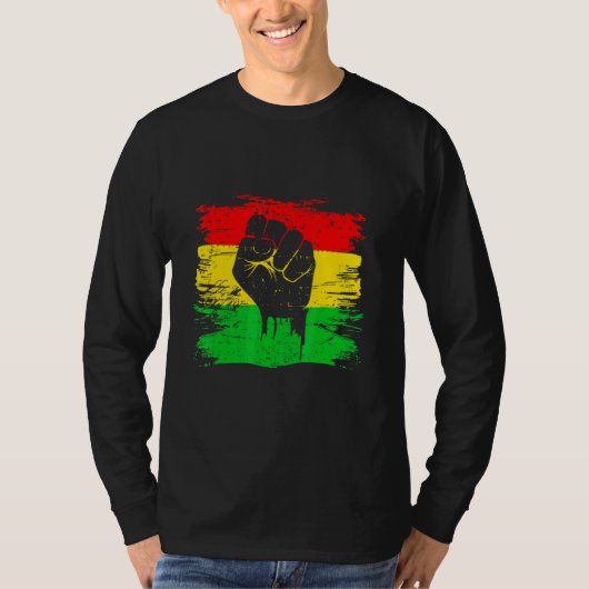 Zwart vuist origineel zwart symbool Afrikaanse naa T-shirt (Voorkant)