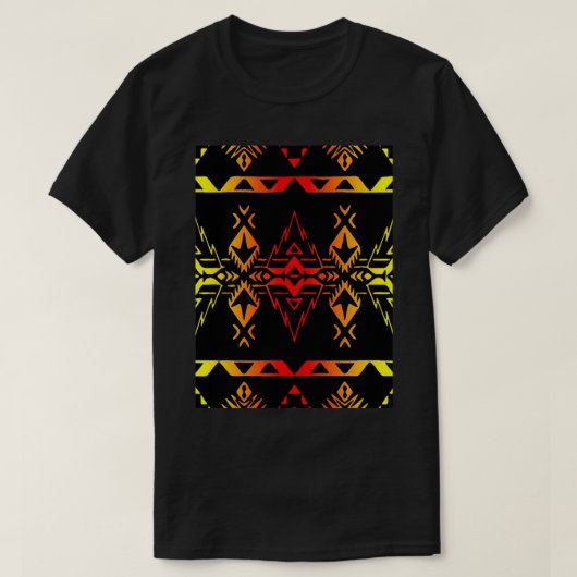 Zwart vuurkleur standaard geo Afdruk V4 T-shirt (Design voorkant)