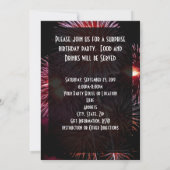 Zwart Vuurwerk 30th/Verjaardag/Feestuitnodigingen Kaart (Achterkant)