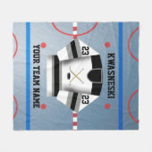 Zwart W | Grijze ijskap | Player Jersey Fleece Deken (Voorkant (Horizontaal))
