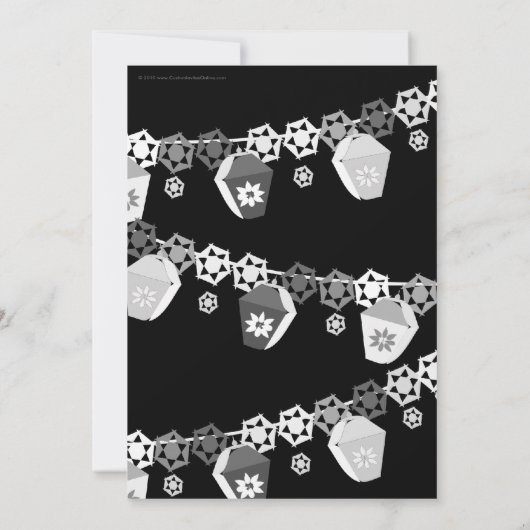 Zwart w / White Lanterns Pensioenfeest uitnodiging (Achterkant)