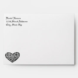 Zwart w/wit wervelig hart - Envelop