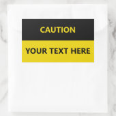 Zwart waarschuwingstaal aanpassen rechthoekige sticker (Tas)