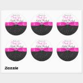 Zwart, warm roze en witte 3-inch ronde Sticker (Vel)