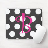 Zwart/warm roze mousepad Initiaal "B" Muismat (Met muis)
