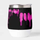 Zwart warmroze druppelaar Glitter Monogram Naam (Links)