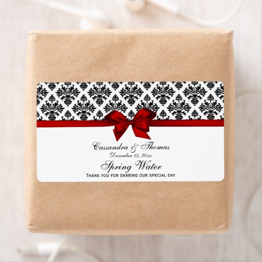  zwart WAT Damask Red H Water Flaconetiket Etiket (Insitu)