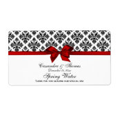  zwart WAT Damask Red H Water Flaconetiket Etiket (Voorkant)