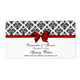  zwart WAT Damask Red H Water Flaconetiket Etiket