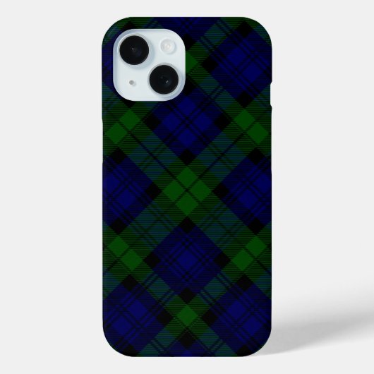 Zwart Watch Tartan Blauw Groen Schotse Ruit Case-Mate iPhone Case (Achterkant)