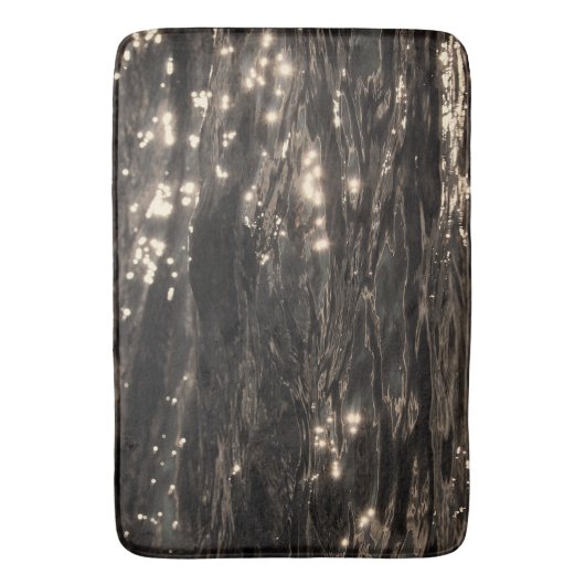 Zwart water gouden glinsterende badmat (Voorkant Verticaal)