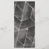 Zwart Watercolor Geometrisch Gala Menu (Achterkant)